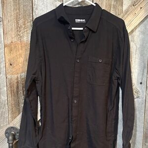 32 Degrees Men's Black Casual Button-Down Shirt